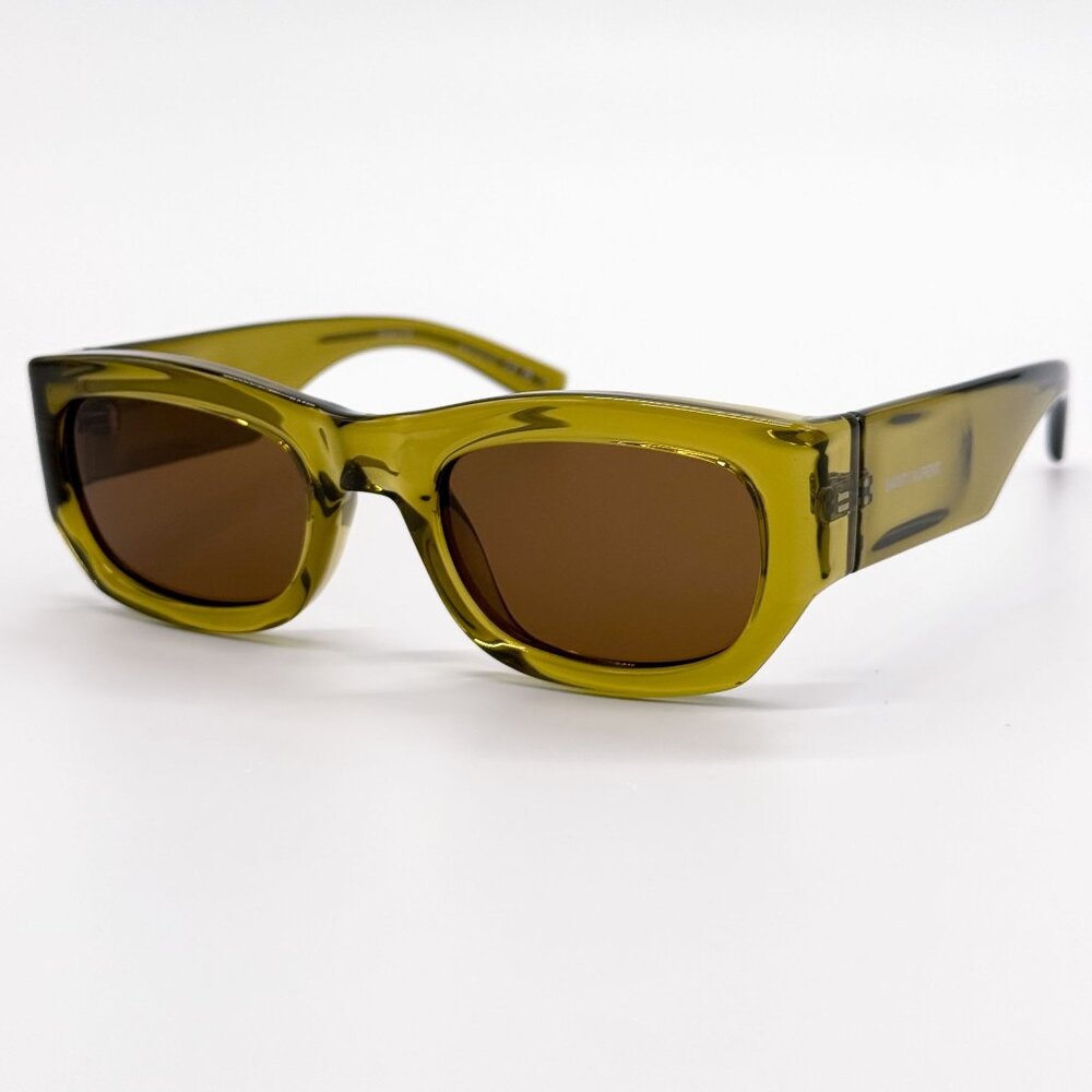 NEW SAINT LAURENT SUNGLASSES SL713 004 GREEN BROWN UNISEX - Picture 2 of 9